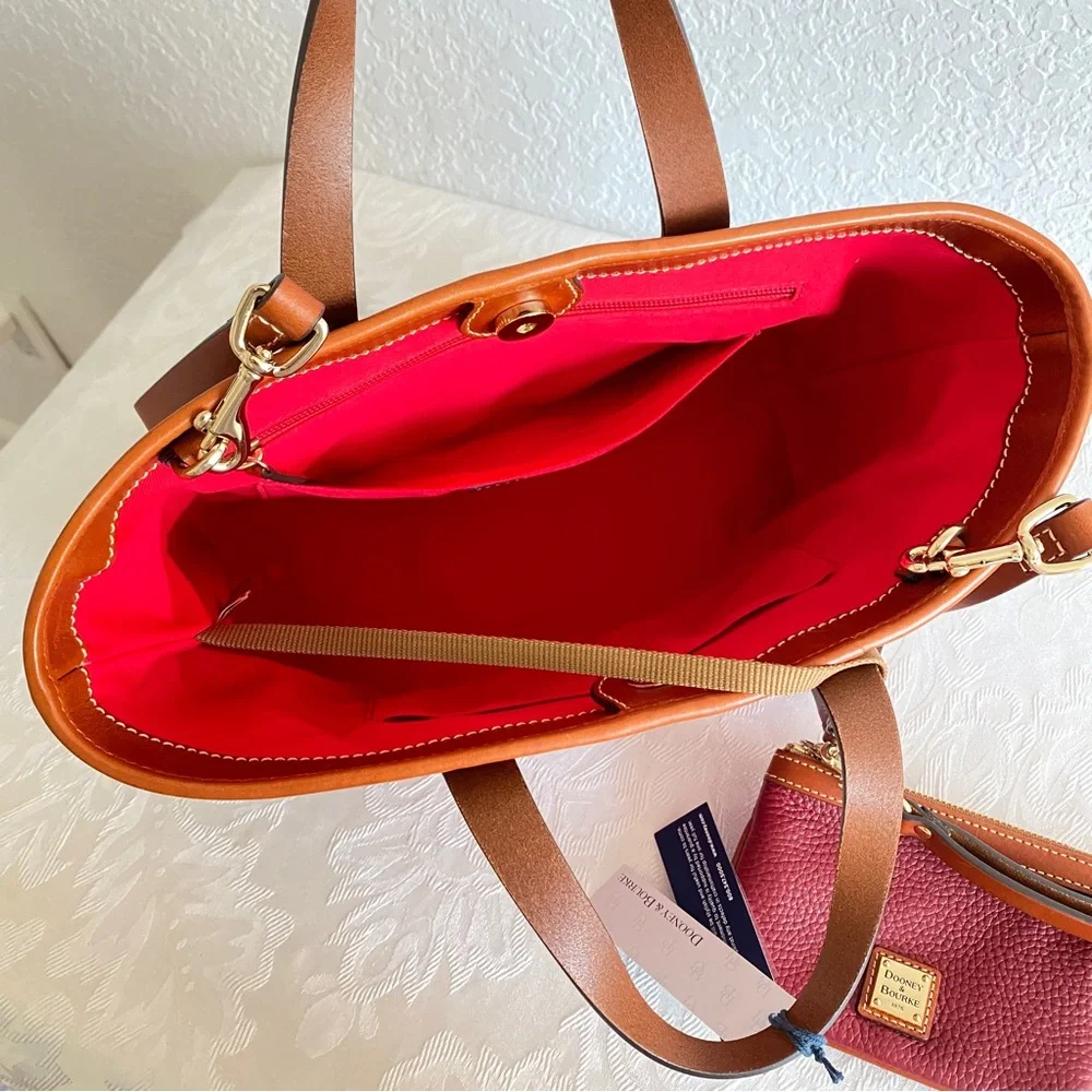 Dooney & Bourke Burgundy brown Leather 2 way briana Tote